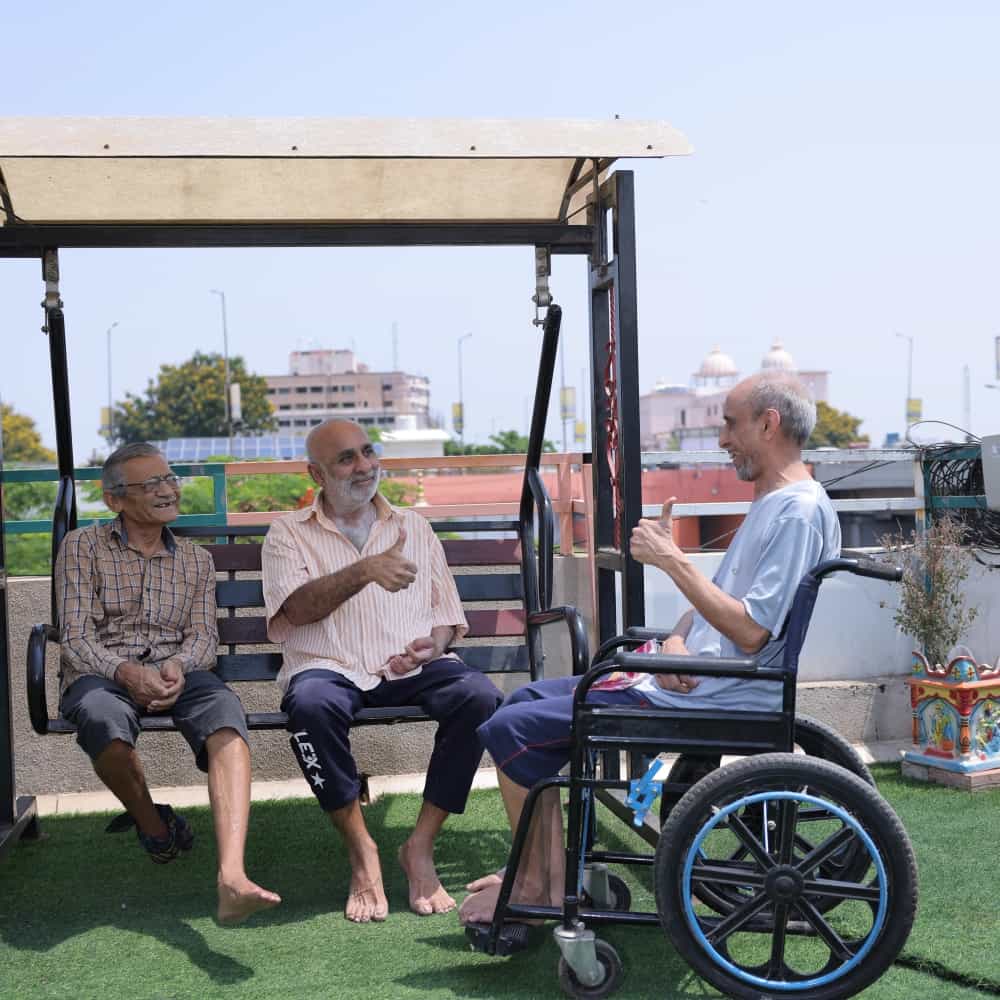 Elder receiving care at Sadbhavna Vrudhashram